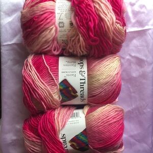 Loops & Threads Pink Yarn Bundle: Dragon Fruit